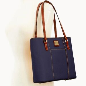 Dooney & Bourke Navy Blue Leather Tote Bag